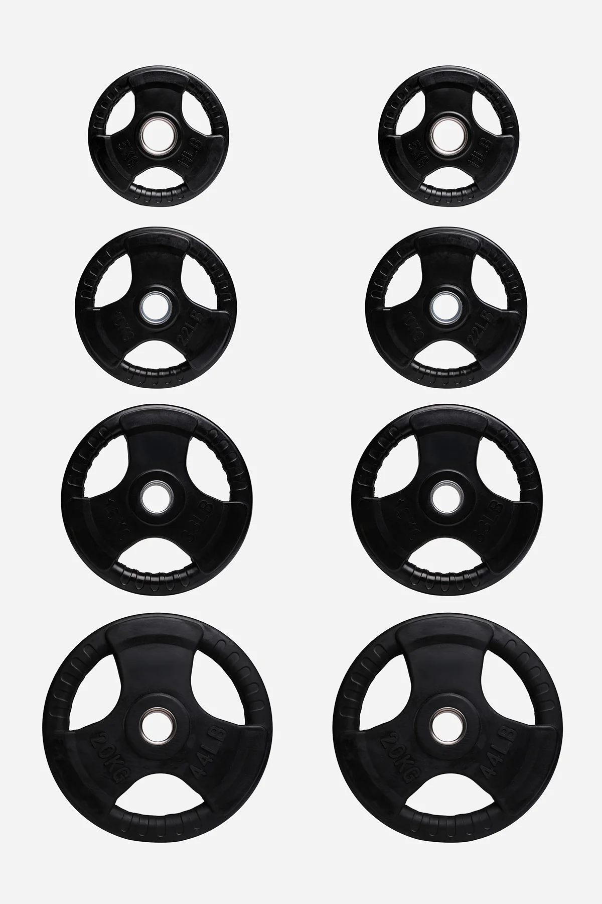 Northern Tri-Grip Olympic Weight Plates Pair - 5kg/10kg/15kg/20kg x 2 (100kg Set) - Image 2